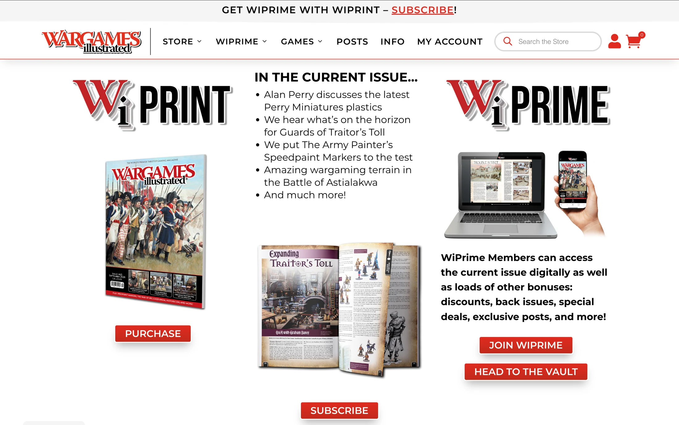 Wargames Illustrated: homepage design
